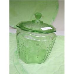 Green depression cookie jar - Princess