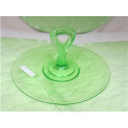 Green Spiral Sandwich server with center handle