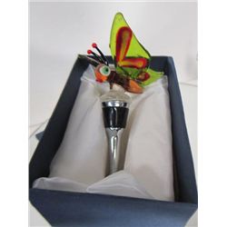 Murano Glass - wine stopper with butterfly top