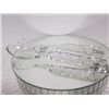 Image 1 : Glass salad fork and spoon star and bar pattern