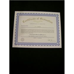 Joyful Noise  G.G. Sparrow (Dolly Parton) Certificate