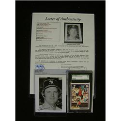 Thurman Munson Signed Photo and Baseball Card