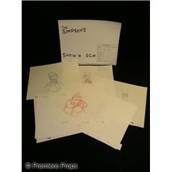 The Simpsons Production Animation Drawings