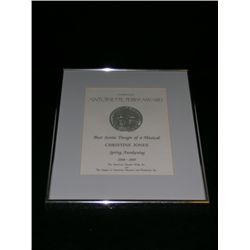 Tony Award Framed Nomination Document