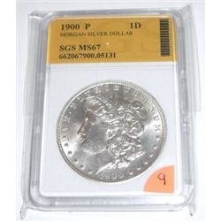 1900-P Morgan Silver Dollar *RARE CERTIFIED MS-67 by SGS*!! Serial # 662067900.05131.