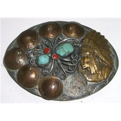 Beautiful Vintage Indian Head Penny Belt Buckle that has Indian Head Sculpture (VERY NICE & DETAILED