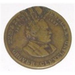 Original Old *GROVER CLEVELAND* Commemorative Coin *22nd & 24th President. Coin has damage!