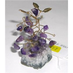 Amythist Rock Tree with an Amythist Geode Base - Stands Approx. 6" Tall!!