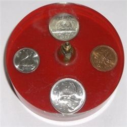 1989 Canada *PROOF COINS* Pen Holder Paperweight!!