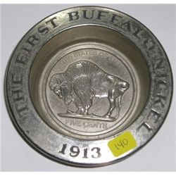 Vintage RARE AVON *THE FIRST BUFFALO NICKEL 1913* Metal Dish!!