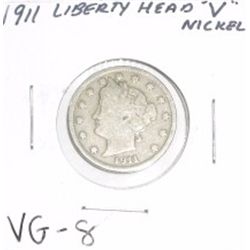 1911 Liberty Head "V" Nickel *GOOD-8 GRADE*!!