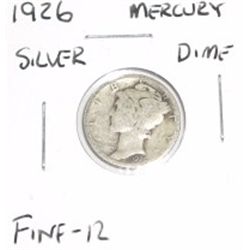 1926 Mercury Silver Dime *FINE-12 GRADE - NICE COIN*!!