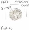 Image 1 : 1927 Mercury Silver Dime *FINE-15 GRADE - NICE COIN*!!