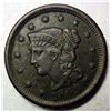 Image 1 : 1849 large penny  XF very lite corrosion