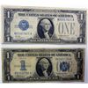 Image 1 : 2 funny back silver certificates  1928A  fine