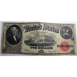 1917 $2 US note  VG