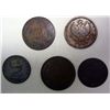 Image 2 : 5 unattributed foreign coins:1860 dos reales-1811-1838 trade and