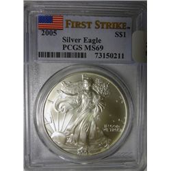 2005  silver Eagle  PCGS69