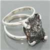Image 2 : Sterling Silver & Meteorite Gemstone Ring