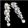 Image 2 : Art Deco Swarovski Crystal and Pearl dangle earrings