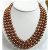 Image 1 : Gorgeous Three Strand Chocolate Akoya Pearl necklace