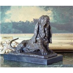 Excellent Bronze Sculpture Bassett Hound