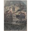 Image 1 : ORIGINAL Antique HAND-COLORED scene ~ THE CONFLAGRATION
