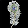 Image 2 : Exquisite Swarovski Crystal Peacock Plume Brooch Pin