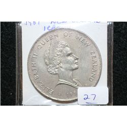 1981 Elizabeth II Queen of New Zealand, 1 Crown, Royal Visit Coin