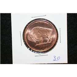 2011 Buffalo Copper Round, .999 fine 1/4 oz.