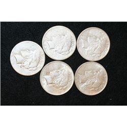 1922, 1922-S (2), 1923 & 1926 Peace $1, lot of 5