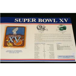 1981 NFL Super Bowl XV (15) Iron on Patch, Oakland Raiders Vs. Philadelphia Eagles in New Orleans