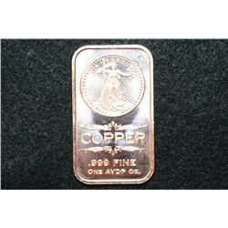 2012 Copper Ingot, .999 fine 1 oz.