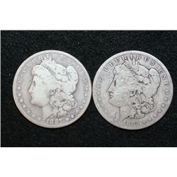 1882-O & 1887-O Silver Morgan $1, lot of 2