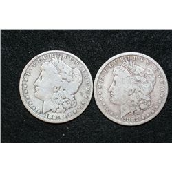 1881-O & 1882 Silver Morgan $1, lot of 2