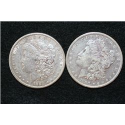 1884 & 1890-O Silver Morgan $1, lot of 2
