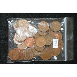 Canada One Cent, various dates & conditions, lot of 50