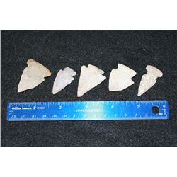 Vintage Indian Arrowhead, lot of 5