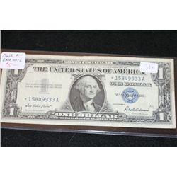 1957 US Silver Certificate $1, Blue Seal, # *15849933A