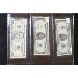 1934-D US Silver Certificate $5, Blue Seal, #U64906454A, 1953 US Silver Certificate $5, Blue Seal, #