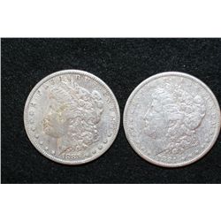 1881-S & 1885 Silver Morgan $1, lot of 2
