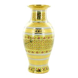 New 24k Heavy Gilded Ornate Benjarong Vase (CLB-645)