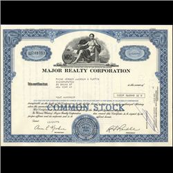 1970s Major Realty Stock Certificate Scarce (COI-3429)