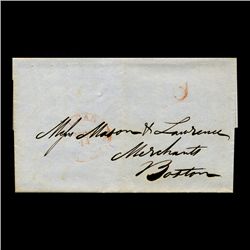 1840s Boston Stampless Cover SCARCE (STM-2021)