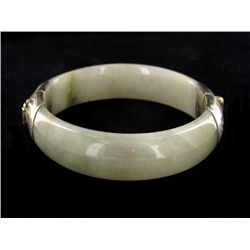 220ct Top Green Jade Silver Bracelet (JEW-3829)