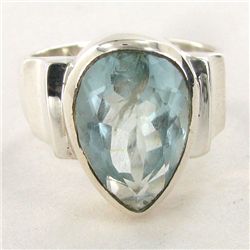 50.74twc Aquamarine Sterling Ring (JEW-2801)