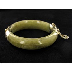 220ct Top Green Jade Silver Bracelet (JEW-3827)