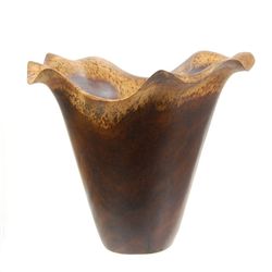 Hand Carved Cassia Wood Vase (DEC-096)