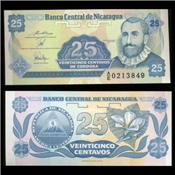 1991 Nicaragua 25 Centavos Crisp Unc Note (CUR-05600)