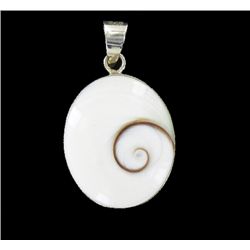 Sterling Shell Oval Pendant (JEW-1926)